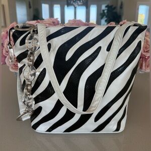 Sharif NWOT leather, zebra pattern Crossbody or shoulder bag